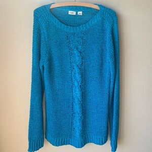 CATO bright blue cable knit sweater